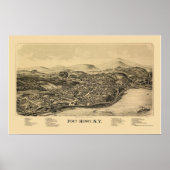 Port Henry, NY Panoramic Map - 1889 Poster (Vorne)