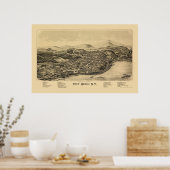 Port Henry, NY Panoramic Map - 1889 Poster (Küche)