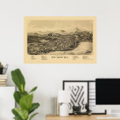 Port Henry, NY Panoramic Map - 1889 Poster (Heimbüro)
