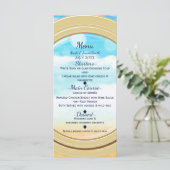 Port Hole Beach Cruise Hochzeitsmenü Menükarte (Stehend Vorderseite)