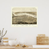 Port Huron, MI Panoramic Map - 1867 Poster (Küche)