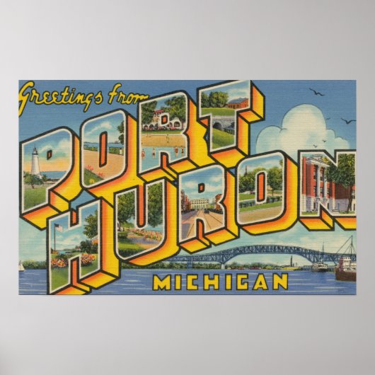 Port Huron, Michigan - Große Buchstabenszenen 2 Poster (Vorne)