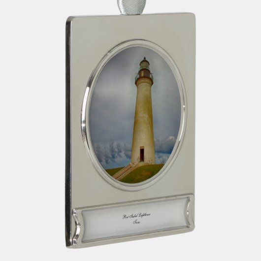 Port Isabel Lighthouse Banner-Ornament Silber (Rechts)