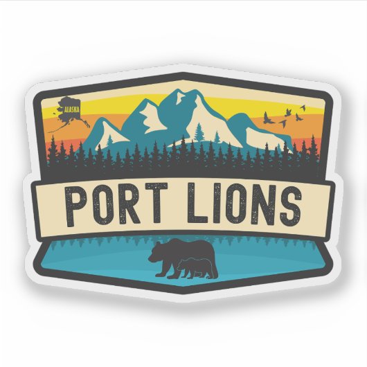 Port Lions, Alaska Aufkleber (Vorderseite)