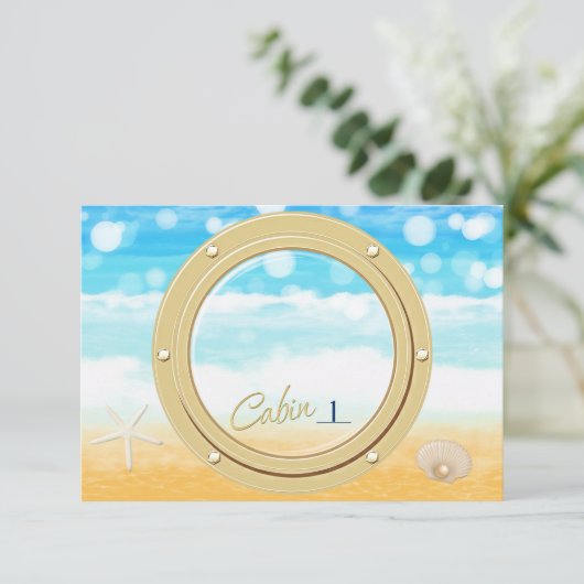 Port-Loch-Kreuzfahrtkarte Einladung (Stehend Vorderseite)