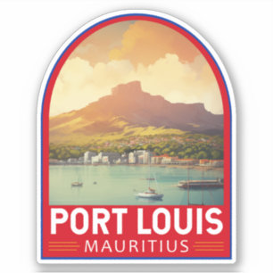 Port Louis Mauritius Reisen Kunst Vintag Aufkleber