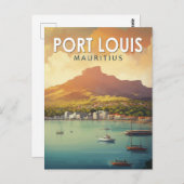Port Louis Mauritius Reisen Kunst Vintag Postkarte (Vorne/Hinten)