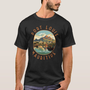 Port Louis Mauritius Retro Distressed Circle T-Shirt
