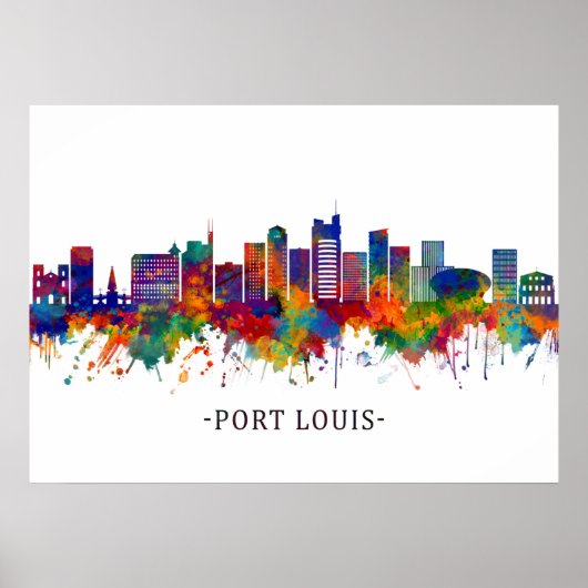 Port Louis Mauritius Skyline Poster (Vorne)