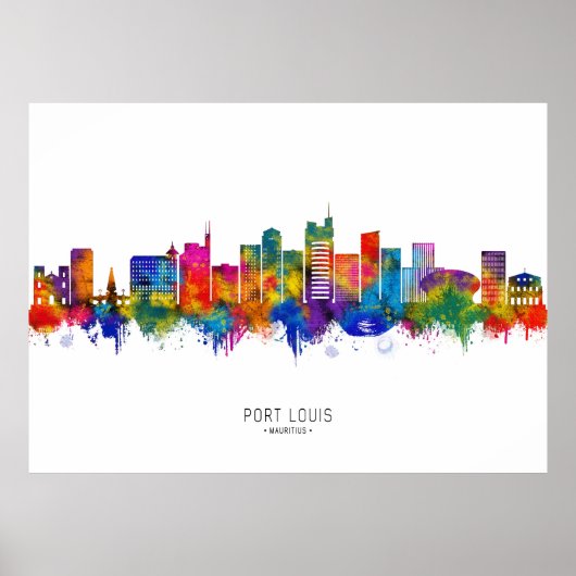 Port Louis Mauritius Skyline Poster (Vorne)