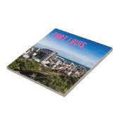 Port Louis Skyline Hauptstadt Mauritius Fliese (Seite)