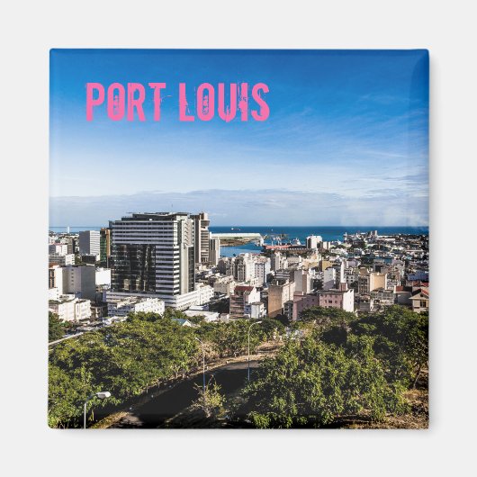 Port Louis Skyline Hauptstadt Mauritius Magnet (Vorne)