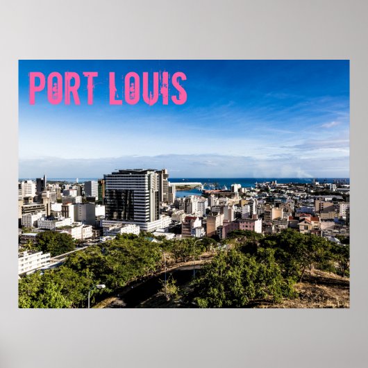 Port Louis Skyline Hauptstadt Mauritius Poster (Vorne)