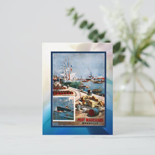 Port Marchand, Marseille Postkarte (Stehend Vorderseite)