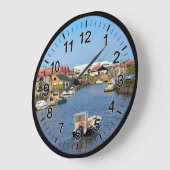 Port of Larros in France Große Wanduhr (Winkel)