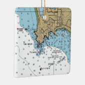 Port Orford Oregon Chart Keramikornament (Rechts)
