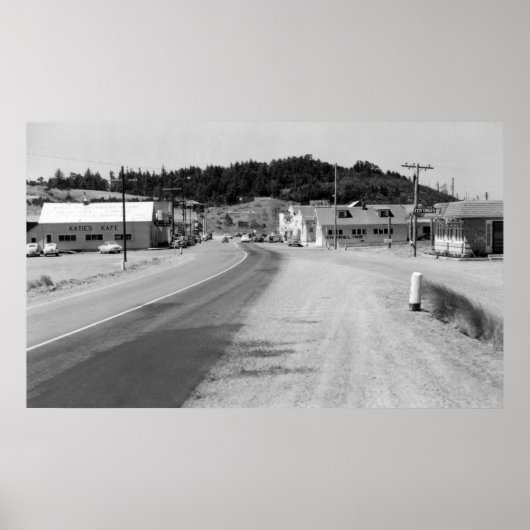 Port Orford, Oregon Town View Foto Poster (Vorne)