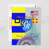 Port Richman Fair Wind Folk Seas USA Postkarte (Vorne/Hinten)