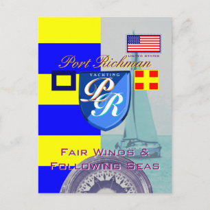 Port Richman Fair Wind Folk Seas USA Postkarte