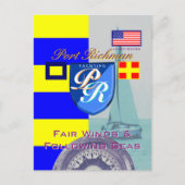 Port Richman Fair Wind Folk Seas USA Postkarte (Vorderseite)