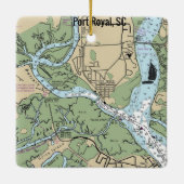 Port Royal South Carolina Chart Keramikornament (Rückseite)