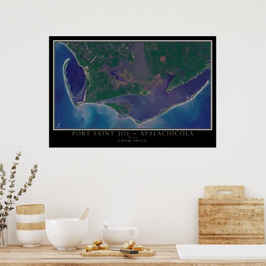 Port Saint Joe - Apalachicola Florida Satellite Poster (Küche)