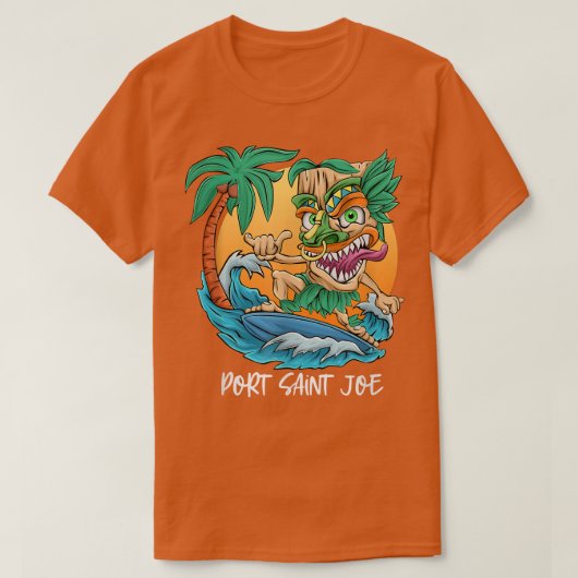 Port Saint Joe Florida Palm Tree Surfing Beach Vac T-Shirt (Design vorne)