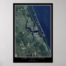 Port Saint Lucie Florida Satellite Poster Karte