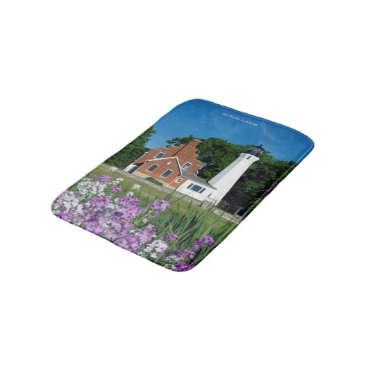 Port Sanilac Lighthouse bathmat Badematte (Schrägansicht)