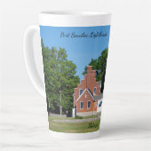 Port Sanilac Lighthouse Latte Tasse (Linke Ecke)