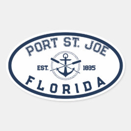 Port St. Joe Florida Beaches Navy Oars Anchor Ovaler Aufkleber