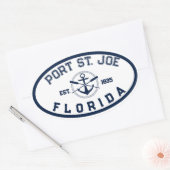 Port St. Joe Florida Beaches Navy Oars Anchor Ovaler Aufkleber (Umschlag)