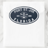 Port St. Joe Florida Beaches Navy Oars Anchor Ovaler Aufkleber (Tasche)