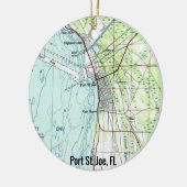 Port St. Joe Florida Map Keramik Ornament (Links)