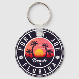 Port St. Joe Florida Retro-Sonnenuntergang-Souveni Schlüsselanhänger