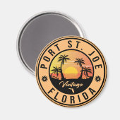 Port St. Joe Florida Retro Sunset Souvenir Magnet (Vorderseite/Rückseite)
