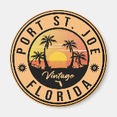 Port St. Joe Florida Retro Sunset Souvenir Magnet (Vorne)