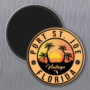Port St. Joe Florida Retro Sunset Souvenir Magnet