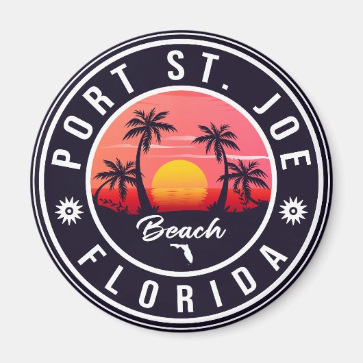 Port St. Joe Florida Retro Sunset Souvenir Magnet (Vorne)