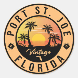 Port St Joe Vintag Retro 70er Souvenirs Runder Aufkleber
