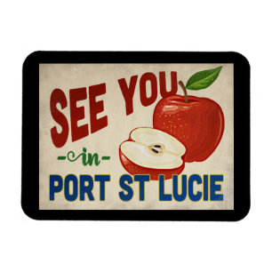 Port St. Lucie Florida Apfel - Vintage Reise Magnet