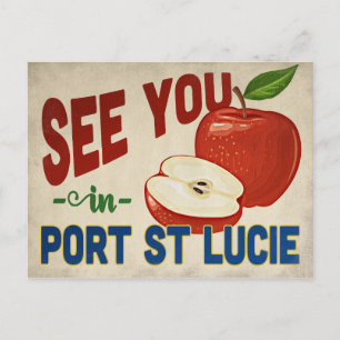 Port St. Lucie Florida Apfel - Vintage Reise Postkarte