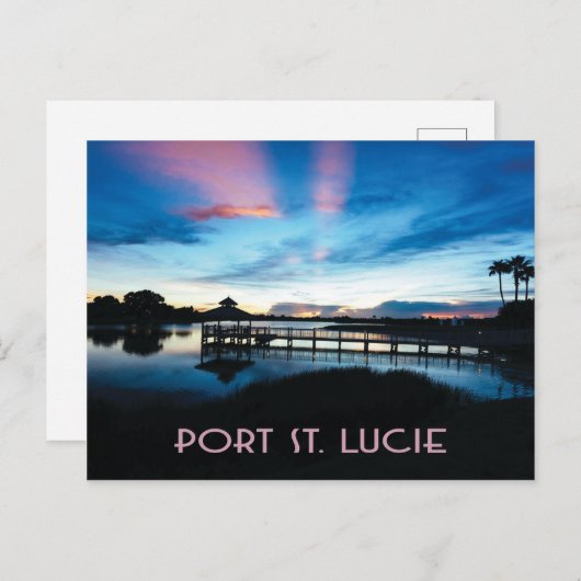 Port St. Lucie, Florida, Dock at Night Postcard Postkarte (Vorne/Hinten)