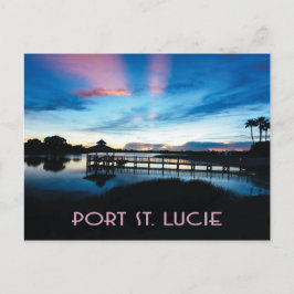 Port St. Lucie, Florida, Dock at Night Postcard Postkarte
