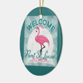 Port St Lucie Florida Pink Flamingo Retro Keramik Ornament (Links)