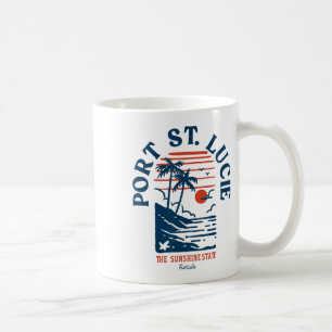 Port St. Lucie Florida Retro Surfer Vintage Strand Kaffeetasse