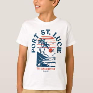 Port St. Lucie Florida Retro Surfer Vintage Strand T-Shirt