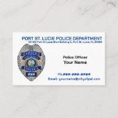 Port St. Lucie Polizeibeamte PSLPD Geschäftswagen Visitenkarte (Vorderseite)