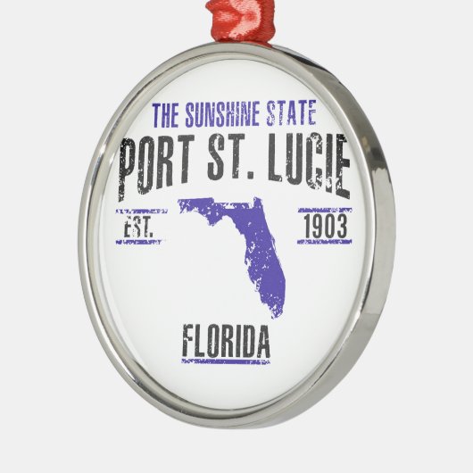 Port St. Lucie Silbernes Ornament (Links)