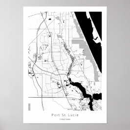 Port St Saint Lucie Florida Modern Einfache Karte Poster